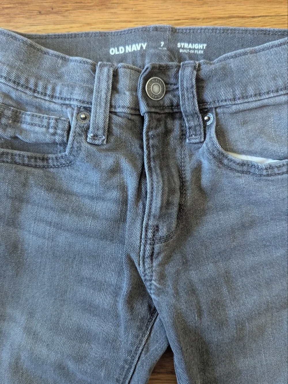 Old Navy Kids Gray Straight-Leg Jeans, 7